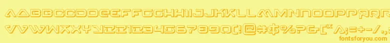 Fonte 4114blasterv23D – fontes laranjas em um fundo amarelo