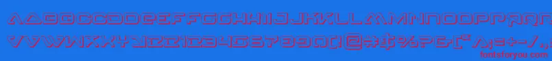 フォント4114blasterv23D – 赤い文字の青い背景