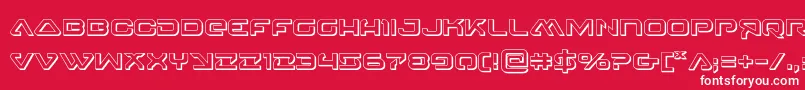 4114blasterv23D-Schriftart – Weiße Schriften auf rotem Hintergrund