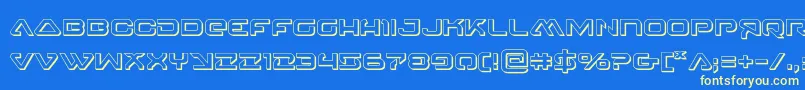 4114blasterv23D Font – Yellow Fonts on Blue Background