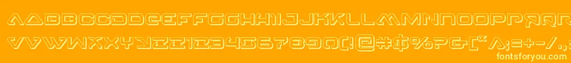 Fonte 4114blasterv23D – fontes amarelas em um fundo laranja