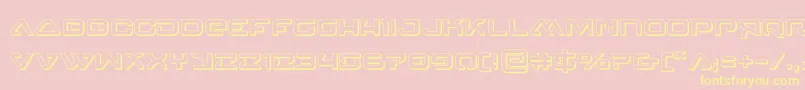 Шрифт 4114blasterv23D – жёлтые шрифты на розовом фоне
