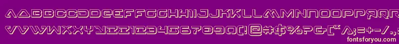 4114blasterv23D Font – Yellow Fonts on Purple Background