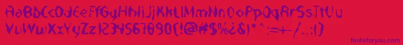 NabateaDefharo Font – Purple Fonts on Red Background