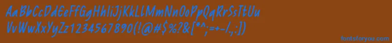 Saiba mais sobre a fonte ReprineatoRegularItalic Fonte ReprineatoRegularItalic – fontes azuis em um fundo marrom