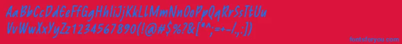 フォントReprineatoRegularItalic – 赤い背景に青い文字