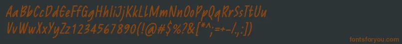 Шрифт ReprineatoRegularItalic – коричневые шрифты на чёрном фоне