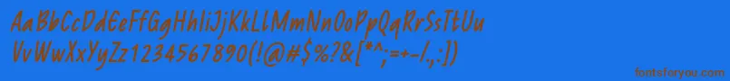 ReprineatoRegularItalic Font – Brown Fonts on Blue Background