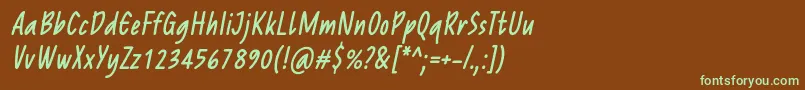 Шрифт ReprineatoRegularItalic – зелёные шрифты на коричневом фоне