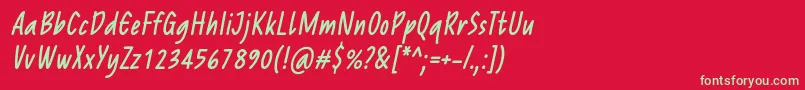 フォントReprineatoRegularItalic – 赤い背景に緑の文字