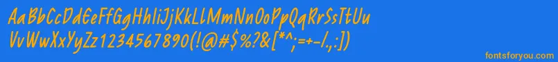 Шрифт ReprineatoRegularItalic – оранжевые шрифты на синем фоне