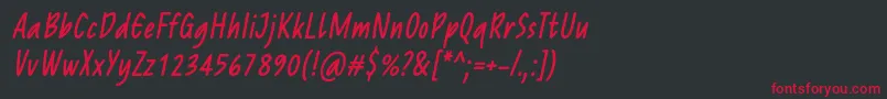 Fonte ReprineatoRegularItalic – fontes vermelhas em um fundo preto