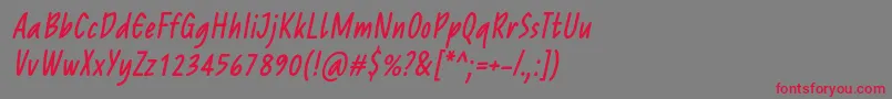 ReprineatoRegularItalic-fontti – punaiset fontit harmaalla taustalla
