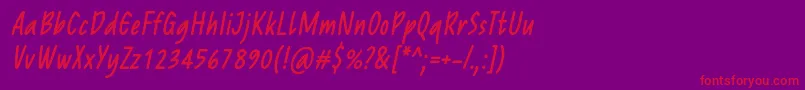 フォントReprineatoRegularItalic – 紫の背景に赤い文字