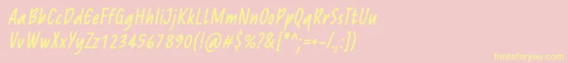 ReprineatoRegularItalic Font – Yellow Fonts on Pink Background
