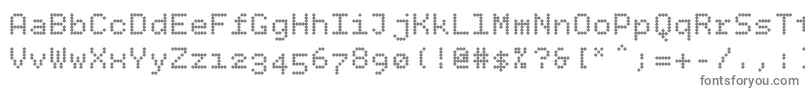 Bpdotsdiamondbold-fontti – harmaat kirjasimet valkoisella taustalla
