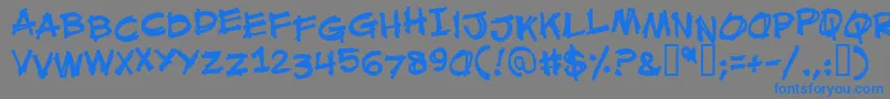 フォントMouthBreatherBb – 灰色の背景に青い文字