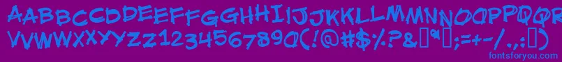 MouthBreatherBb Font – Blue Fonts on Purple Background