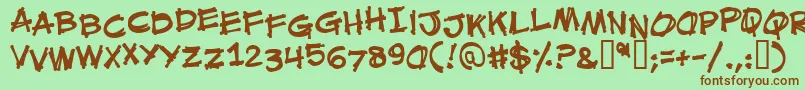 MouthBreatherBb Font – Brown Fonts on Green Background