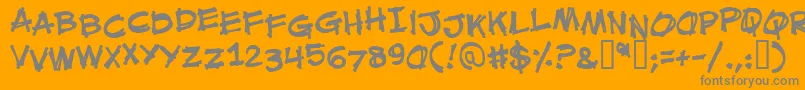 MouthBreatherBb-Schriftart – Graue Schriften auf orangefarbenem Hintergrund