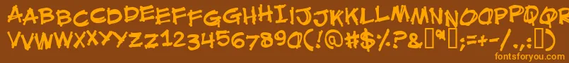 MouthBreatherBb Font – Orange Fonts on Brown Background