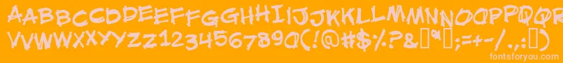 MouthBreatherBb-Schriftart – Rosa Schriften auf orangefarbenem Hintergrund