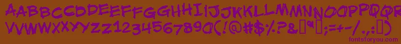 MouthBreatherBb Font – Purple Fonts on Brown Background