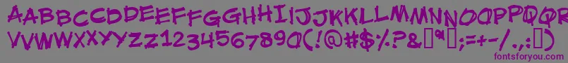 MouthBreatherBb-Schriftart – Violette Schriften auf grauem Hintergrund