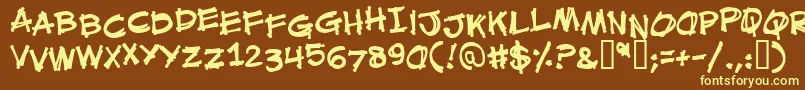 Шрифт MouthBreatherBb – жёлтые шрифты на коричневом фоне