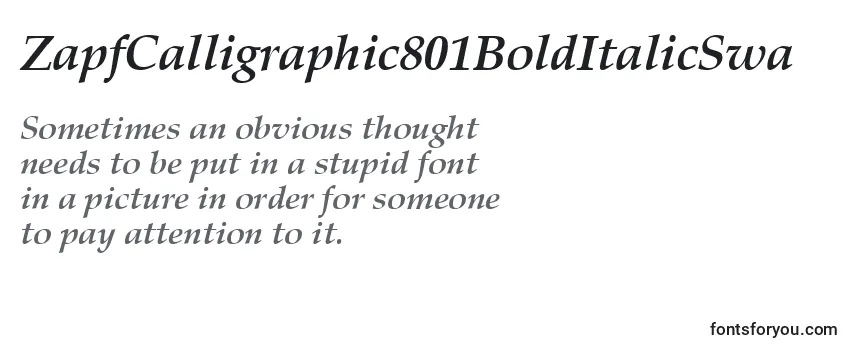 ZapfCalligraphic801BoldItalicSwa Font