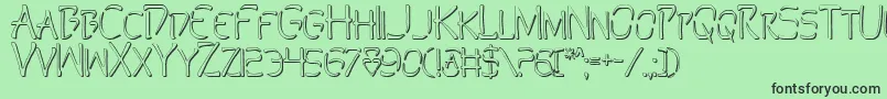 PerditionOutline Font – Black Fonts on Green Background