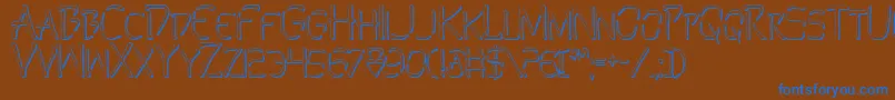 PerditionOutlineフォントについての詳細 フォントPerditionOutline – 茶色の背景に青い文字