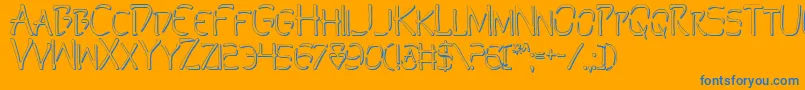 Fonte PerditionOutline – fontes azuis em um fundo laranja