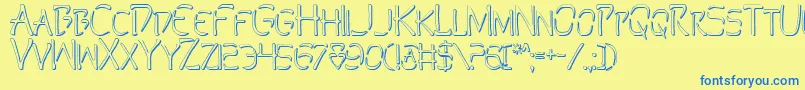 Czcionka PerditionOutline – niebieskie czcionki na żółtym tle
