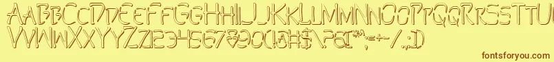 PerditionOutline Font – Brown Fonts on Yellow Background