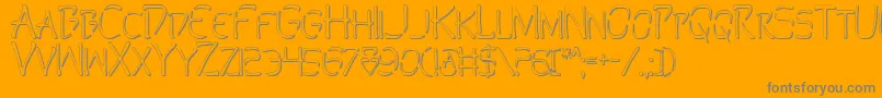 PerditionOutline Font – Gray Fonts on Orange Background