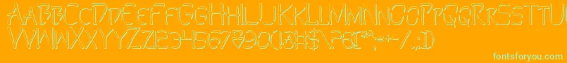PerditionOutline Font – Green Fonts on Orange Background