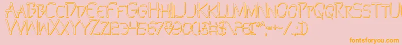 PerditionOutline-Schriftart – Orangefarbene Schriften auf rosa Hintergrund