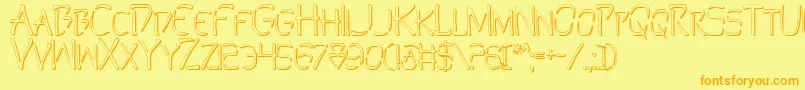 Fonte PerditionOutline – fontes laranjas em um fundo amarelo