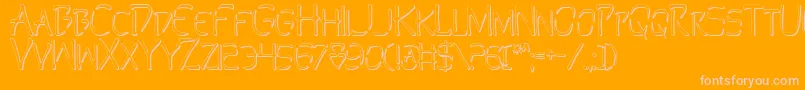 PerditionOutline-Schriftart – Rosa Schriften auf orangefarbenem Hintergrund