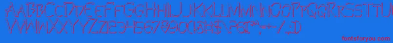 PerditionOutline Font – Red Fonts on Blue Background