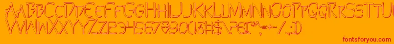 PerditionOutline Font – Red Fonts on Orange Background