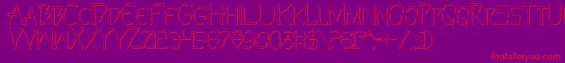 PerditionOutline Font – Red Fonts on Purple Background