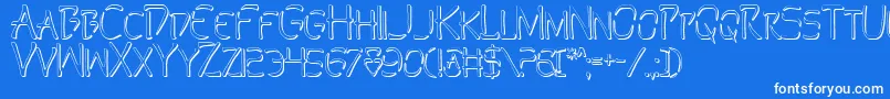 PerditionOutline-Schriftart – Weiße Schriften auf blauem Hintergrund