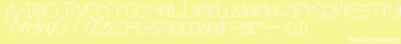 フォントPerditionOutline – 黄色い背景に白い文字