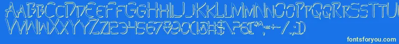 PerditionOutline Font – Yellow Fonts on Blue Background