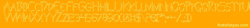 Saiba mais sobre a fonte PerditionOutline Fonte PerditionOutline – fontes amarelas em um fundo laranja