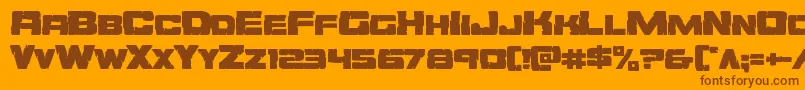 Orecrusherexpand-Schriftart – Braune Schriften auf orangefarbenem Hintergrund