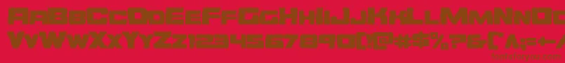 Orecrusherexpand-Schriftart – Braune Schriften auf rotem Hintergrund