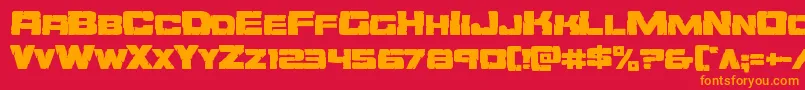 Orecrusherexpand Font – Orange Fonts on Red Background